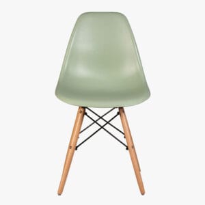 Eames Plastic Armless Chair With Wooden Legs